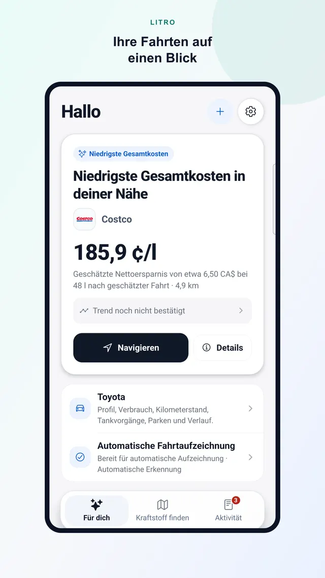 Litro-Startseite „Für dich“